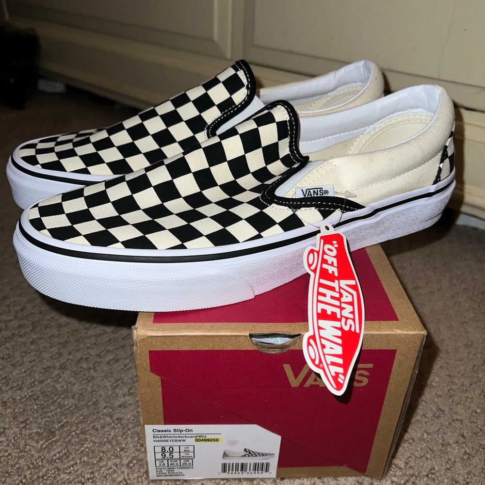 Classic checkered slip on vans
